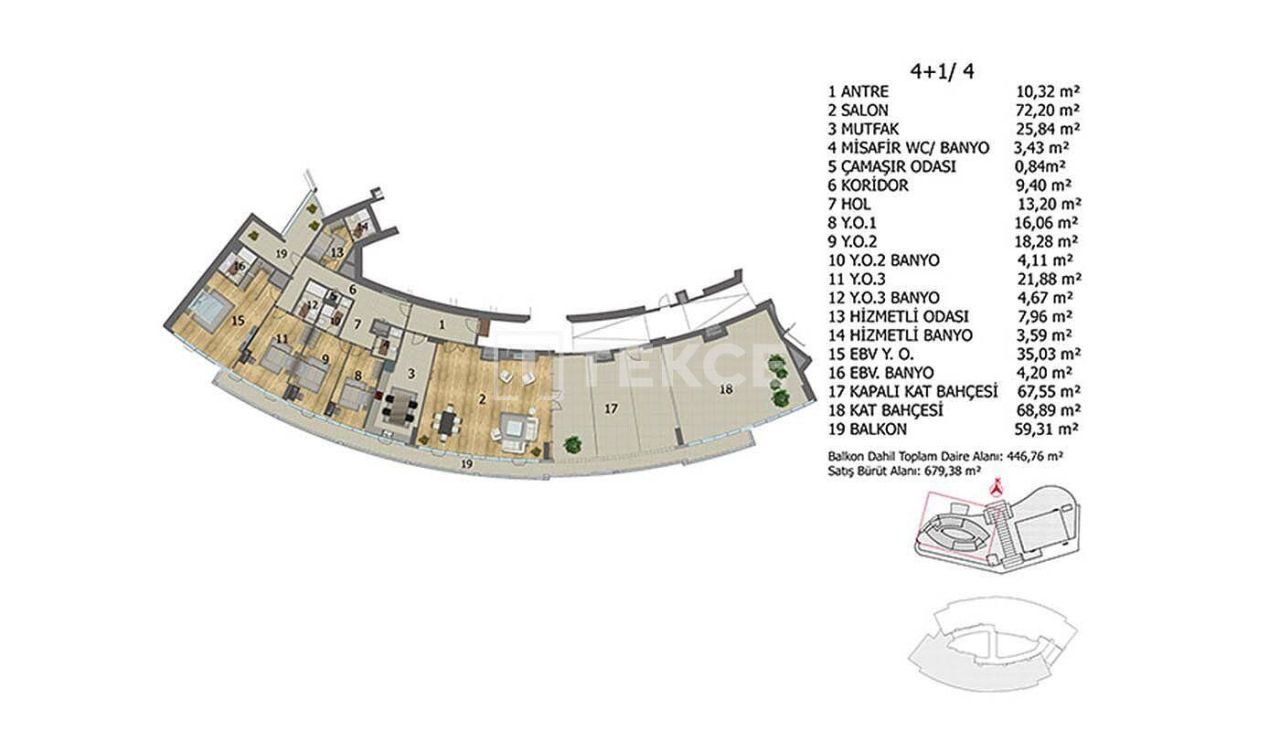 Апартаменты в Башакшехире, Турция, 262 м² - фото 16