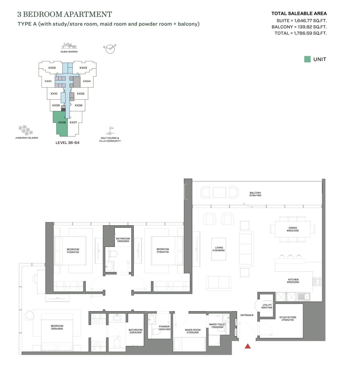Апартаменты в Дубае, ОАЭ, 165 м² - фото 14