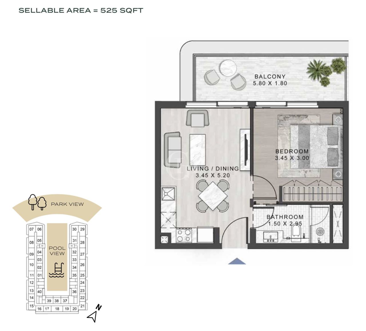 Апартаменты в Дубае, ОАЭ, 50 м² - фото 13