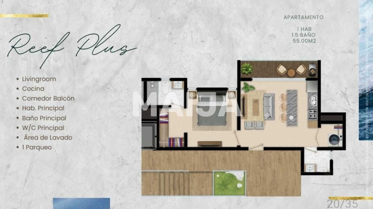 Апартаменты в Пунта-Кана, Доминиканская Республика, 78 м² - фото 15