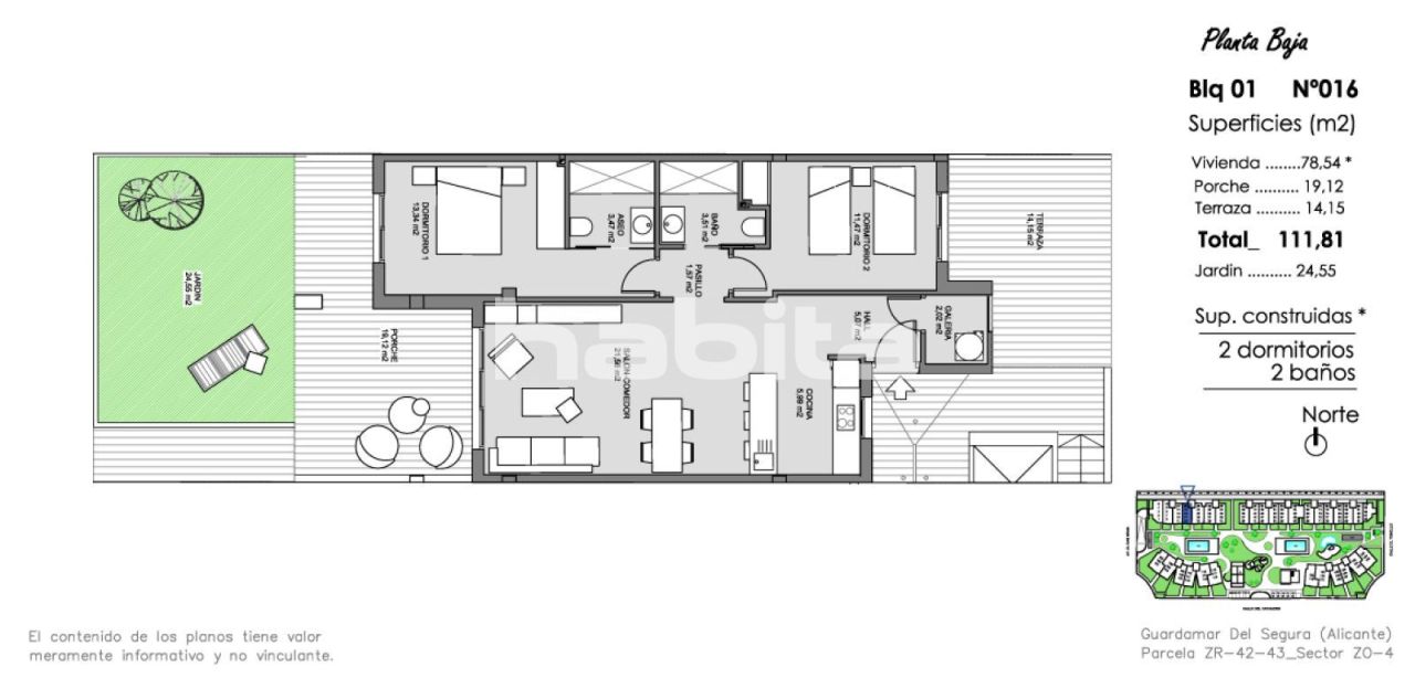 Апартаменты в Гуардамар-дель-Сегура, Испания, 78.25 м² - фото 2