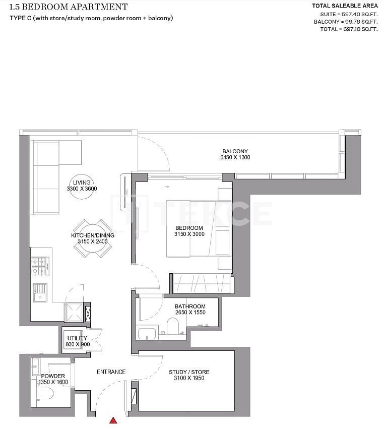 Апартаменты в Дубае, ОАЭ, 50 м² - фото 12