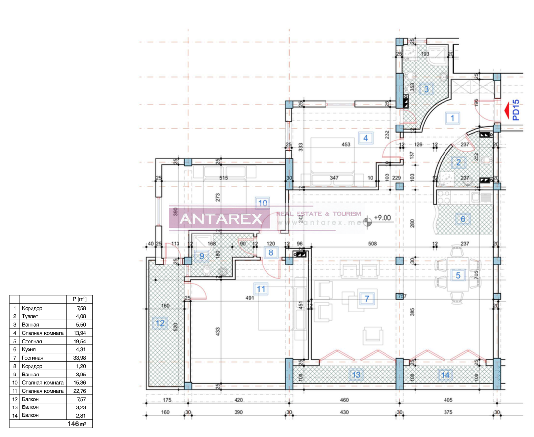 Апартаменты в Петроваце, Черногория, 146 м² - фото 18
