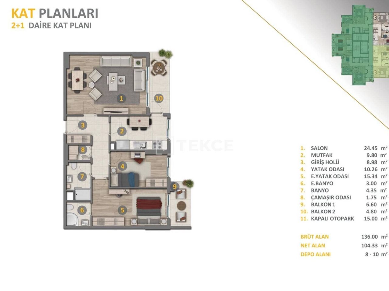 Апартаменты в Эсеньюрте, Турция, 180 м² - фото 16