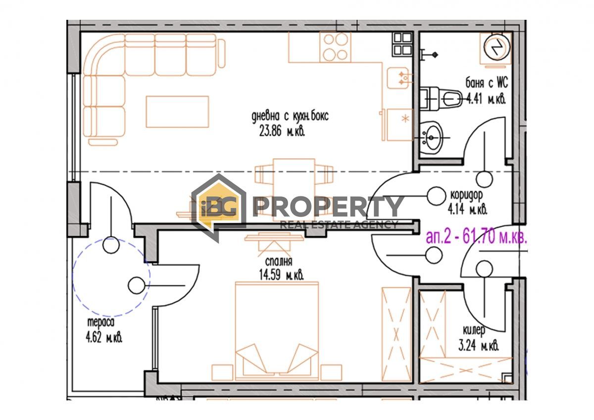 Апартаменты в Тракате, Болгария, 68 м² - фото 4