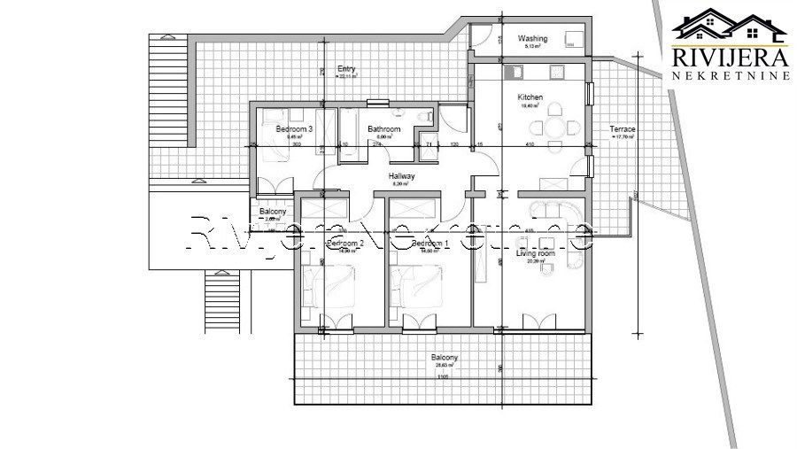 Квартира в Херцег-Нови, Черногория, 111 м² - фото 7