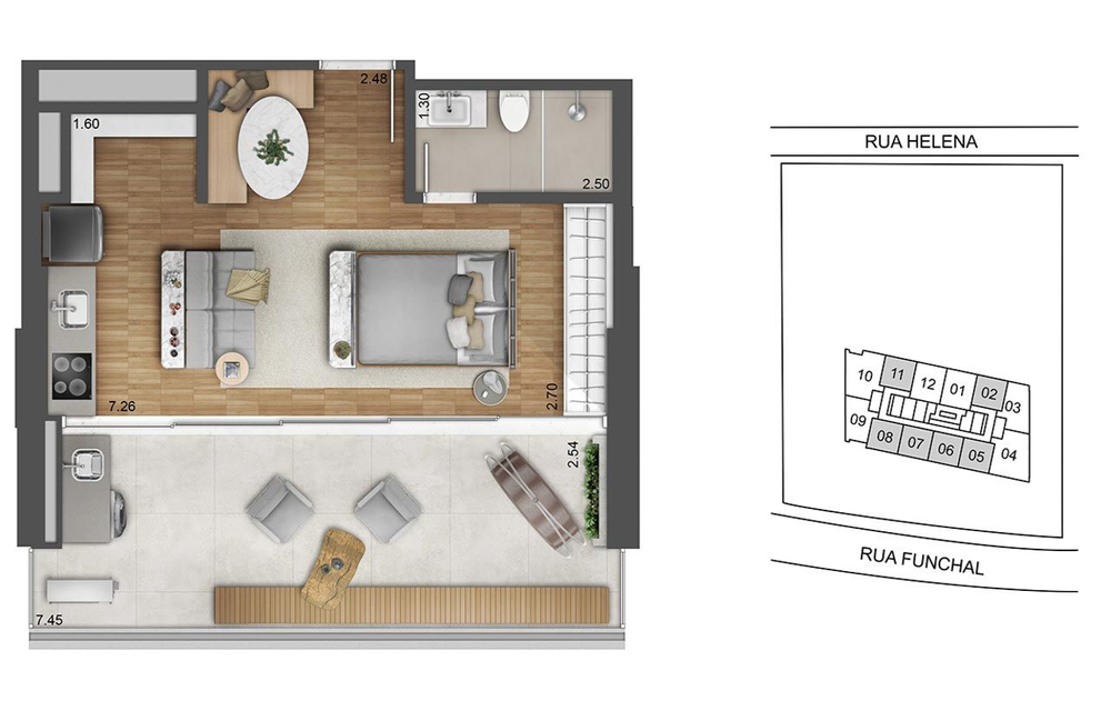 Квартира Сан-Пауло, Бразилия, 53 м² - фото 11