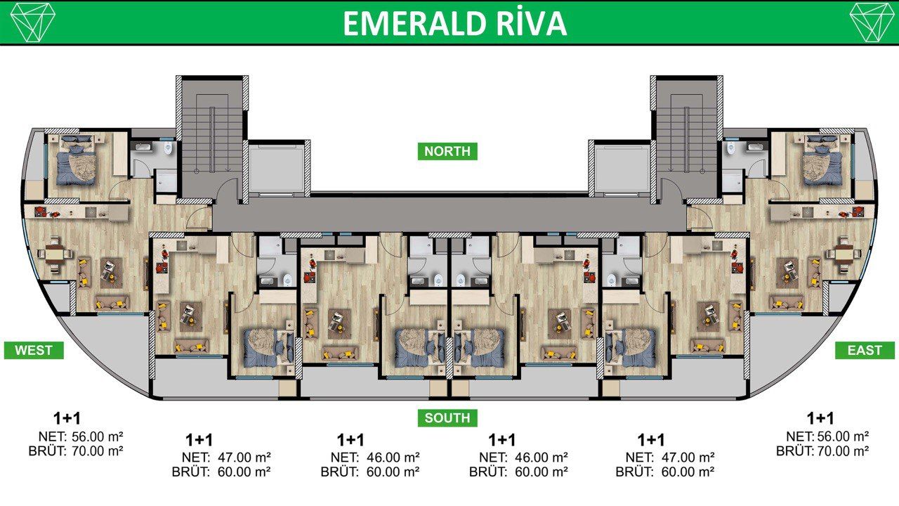 Квартира в Мерсине, Турция, 70 м² - фото 18