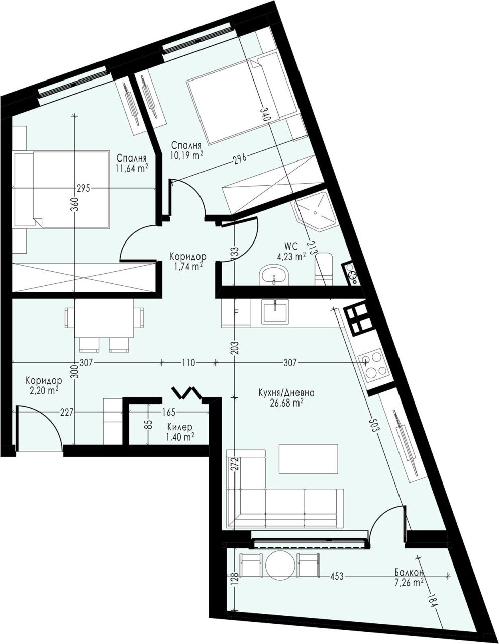 Квартира в Варне, Болгария, 98.4 м² - фото 1