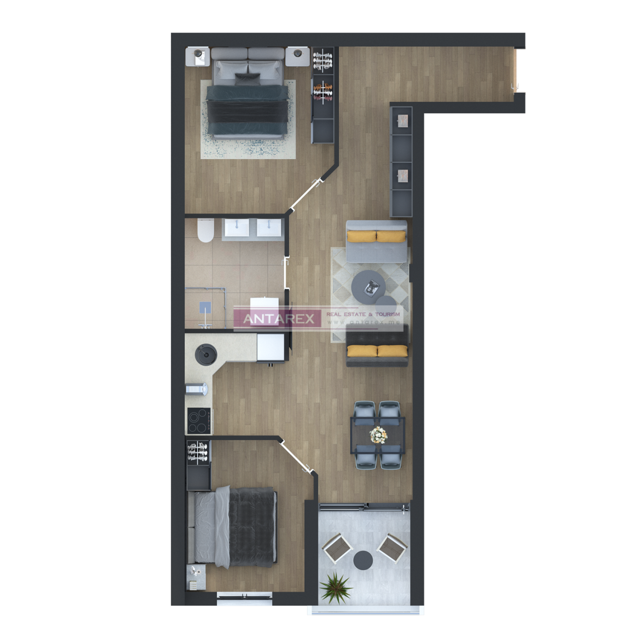 Апартаменты в Херцег-Нови, Черногория, 59.6 м² - фото 2