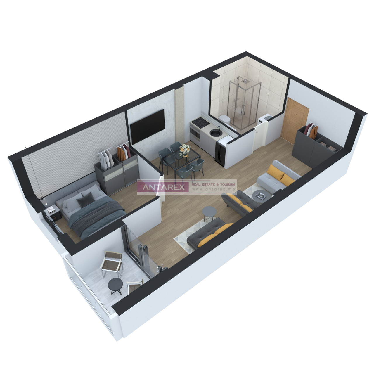 Апартаменты в Херцег-Нови, Черногория, 59.6 м² - фото 7