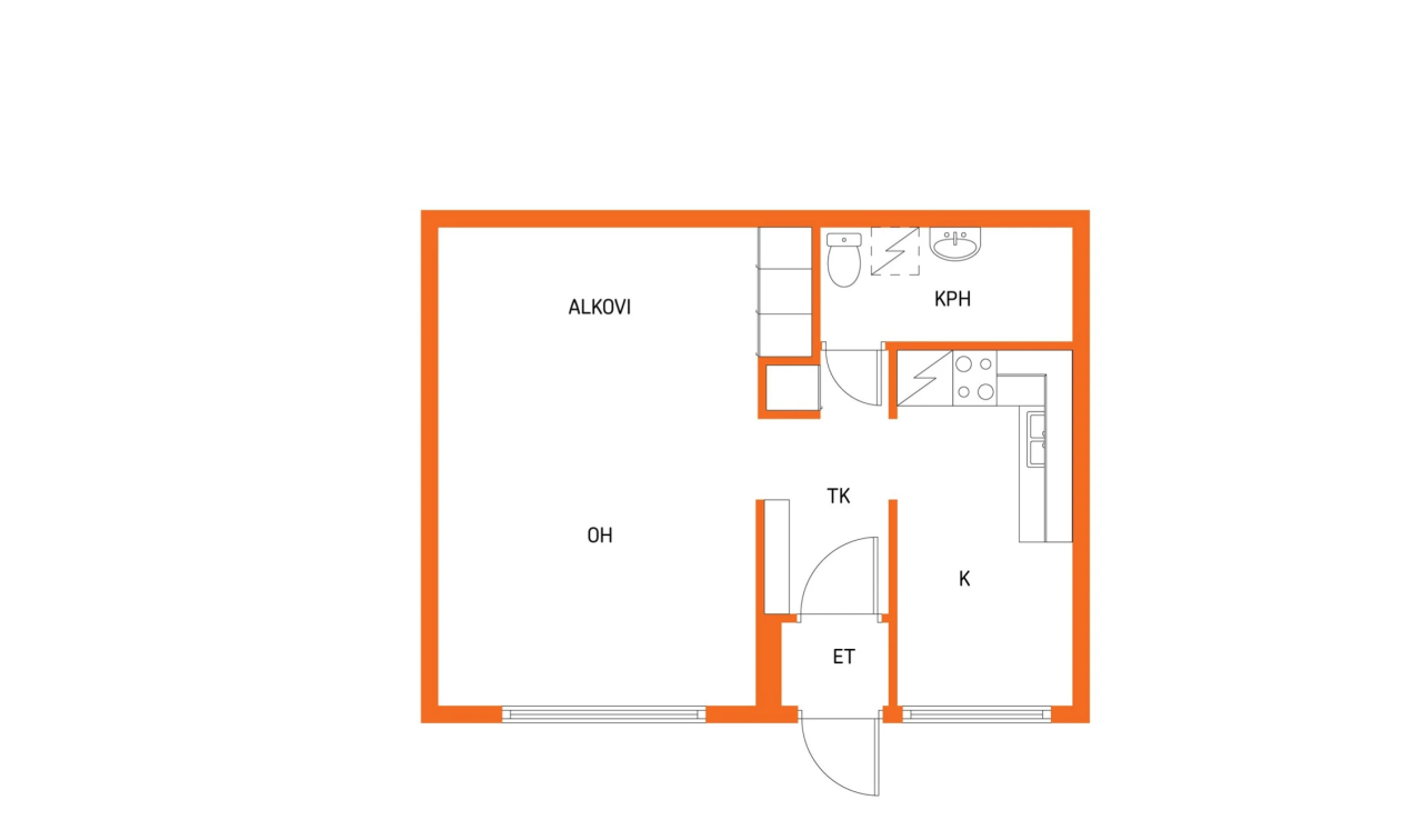 Квартира в Хямеэнлинна, Финляндия, 38 м² - фото 2