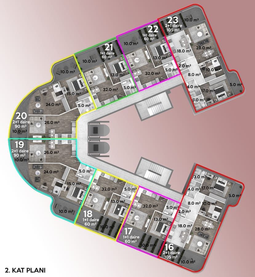 Квартира в Газипаше, Турция, 60 м² - фото 5