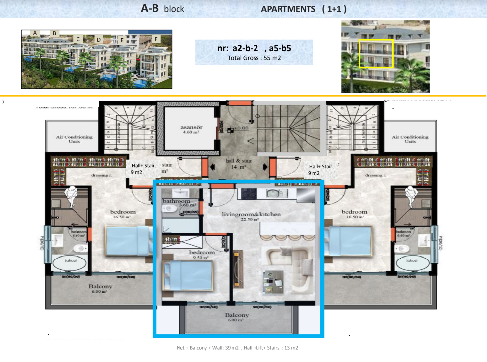Квартира в Кестеле, Турция, 55 м² - фото 10