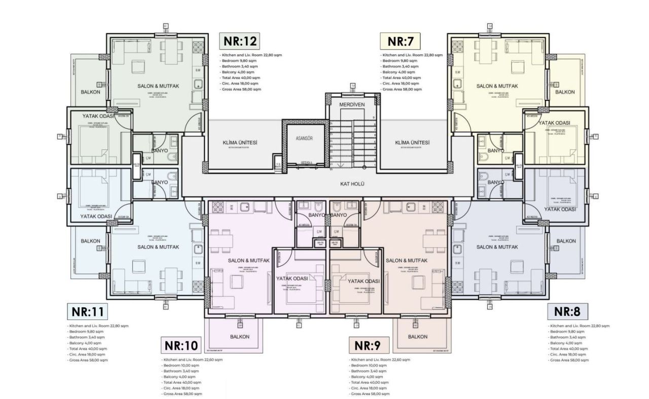 Квартира в Газипаше, Турция, 45 м² - фото 14