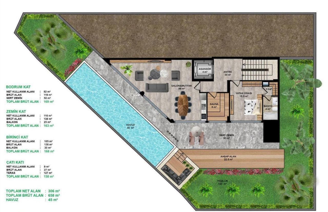 Вилла в Алании, Турция, 476 м² - фото 15