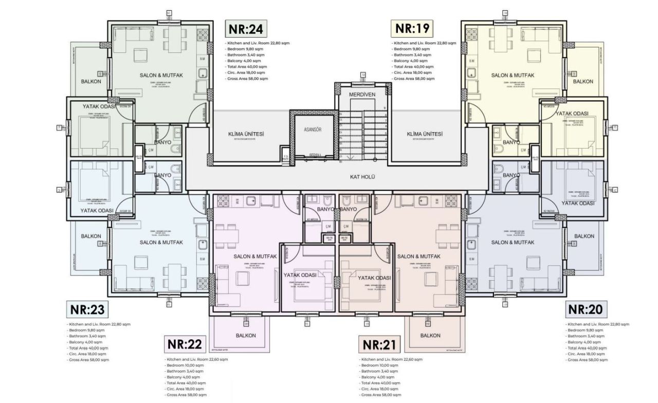Квартира в Газипаше, Турция, 45 м² - фото 16