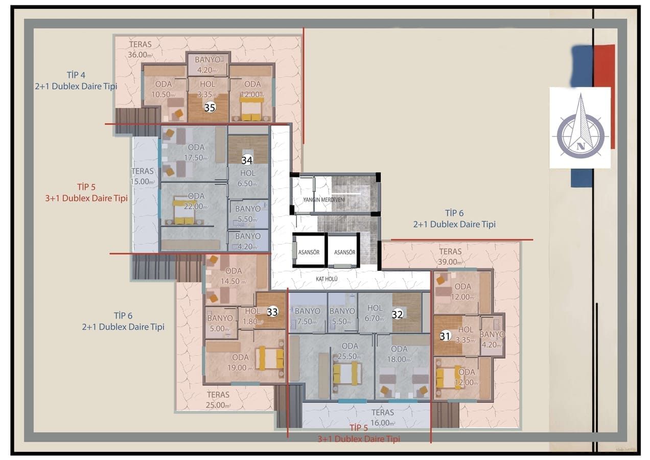 Квартира в Алании, Турция, 48 м² - фото 16