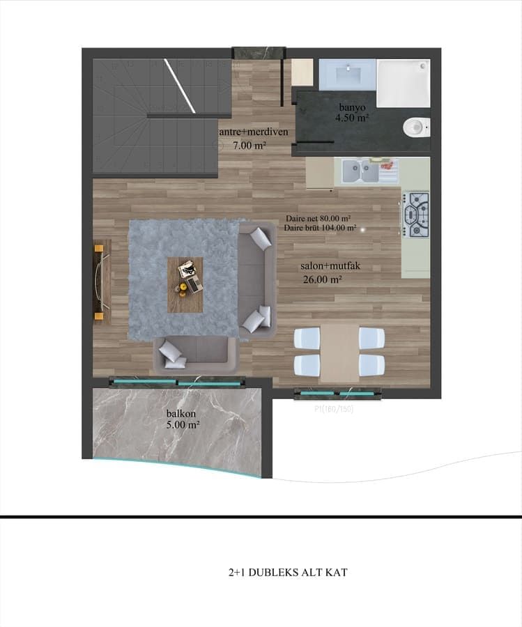 Квартира в Алании, Турция, 52 м² - фото 17