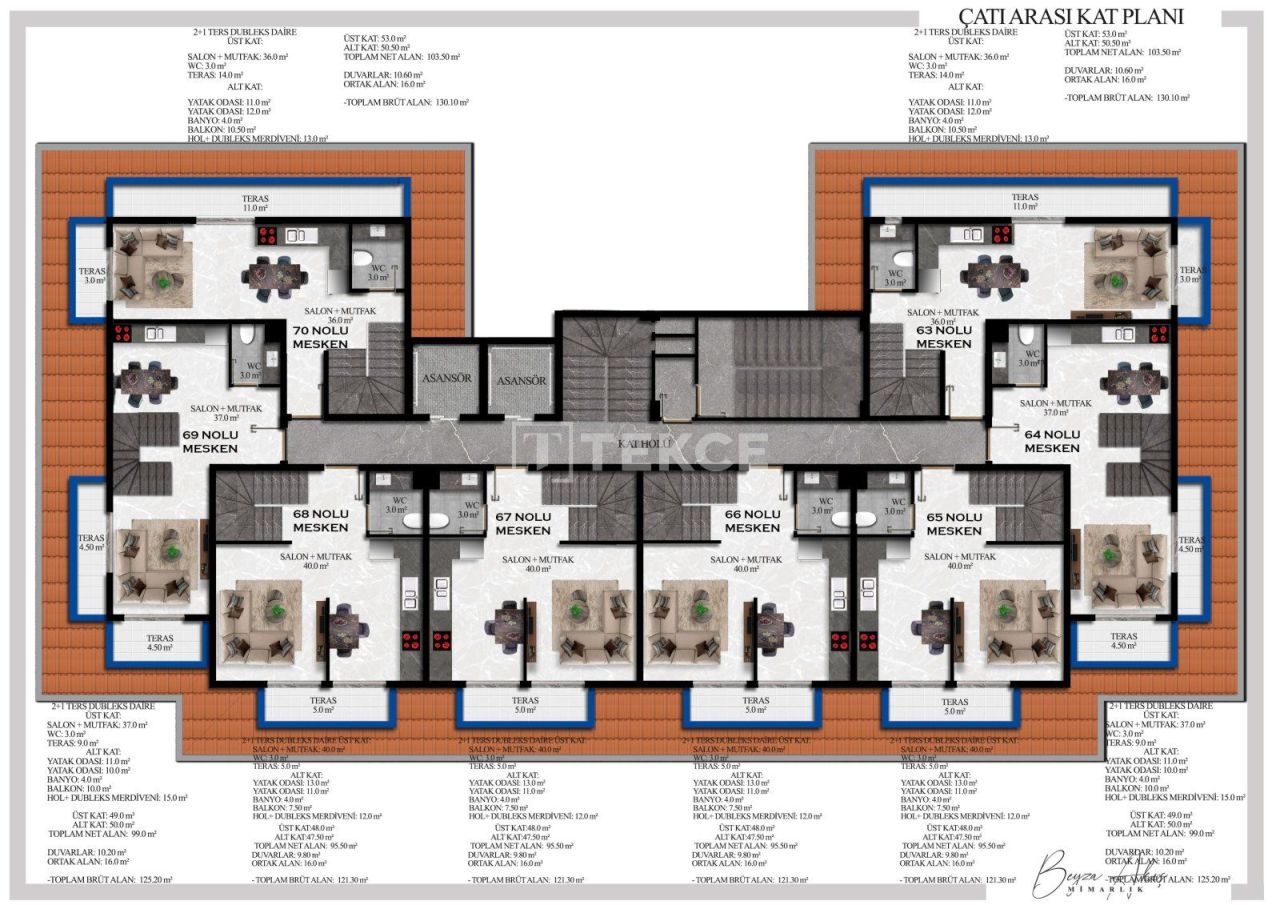 Апартаменты в Алании, Турция, 70 м² - фото 16