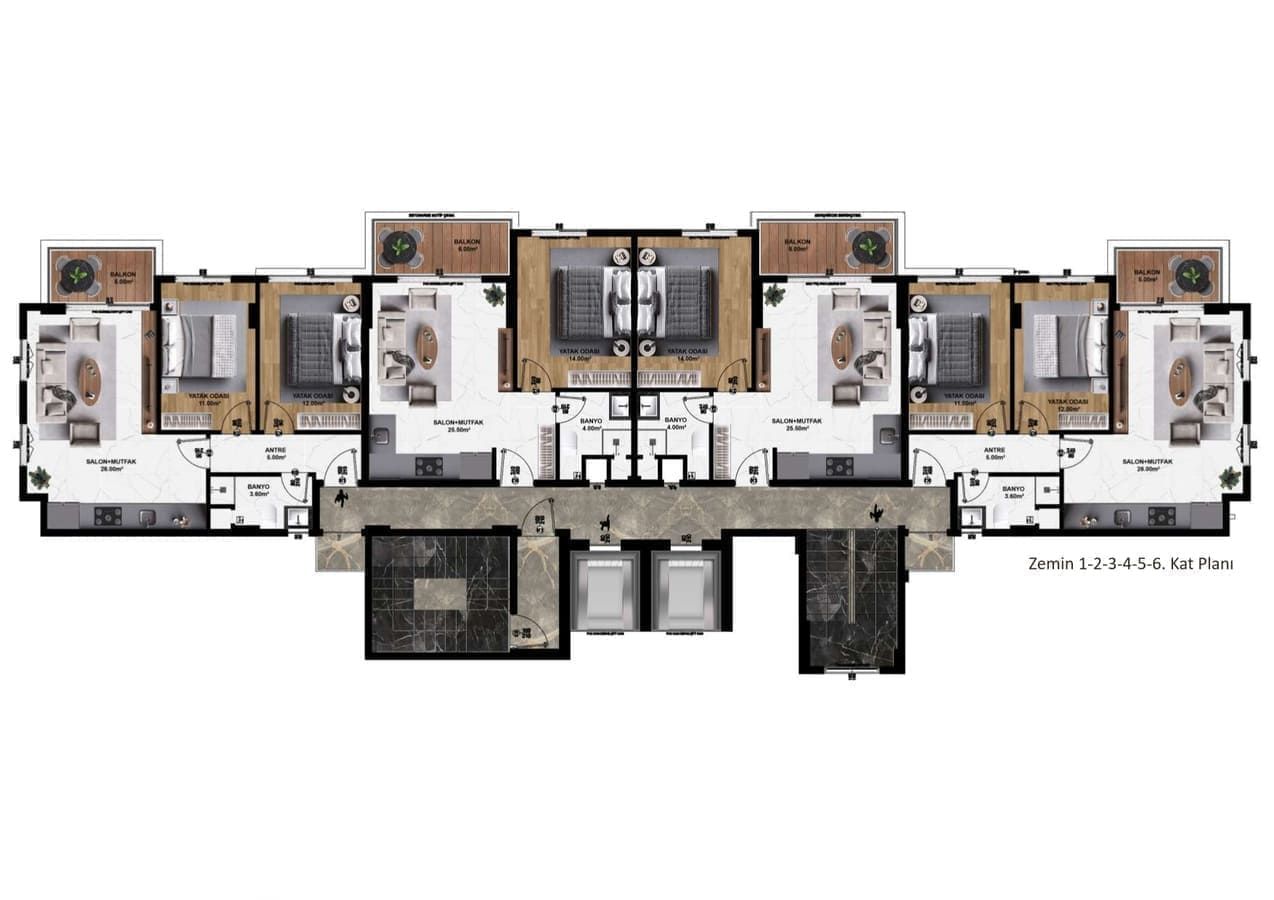 Квартира в Конаклы, Турция, 76 м² - фото 19