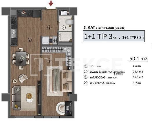 Апартаменты в Бейликдюзю, Турция, 108 м² - фото 15