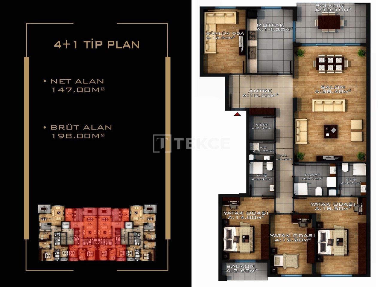 Апартаменты Ортахисар, Турция, 198 м² - фото 14
