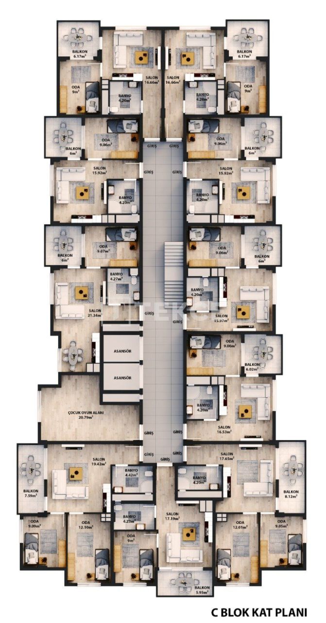 Апартаменты Ортахисар, Турция, 70 м² - фото 12