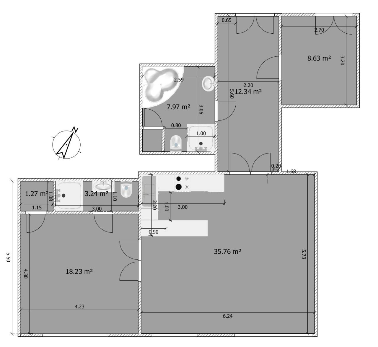 Апартаменты в Будапеште, Венгрия, 89 м² - фото 12