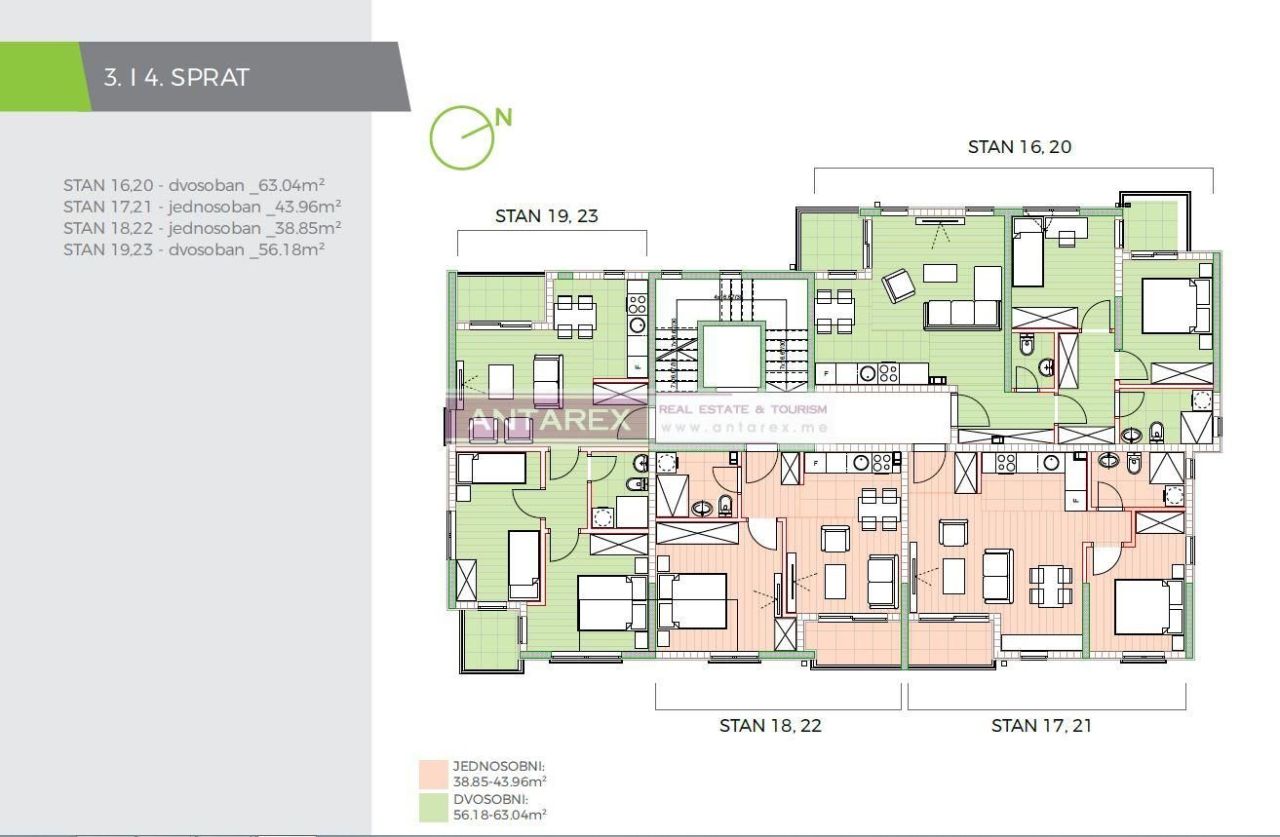 Апартаменты в Биеле, Черногория, 107 м² - фото 10