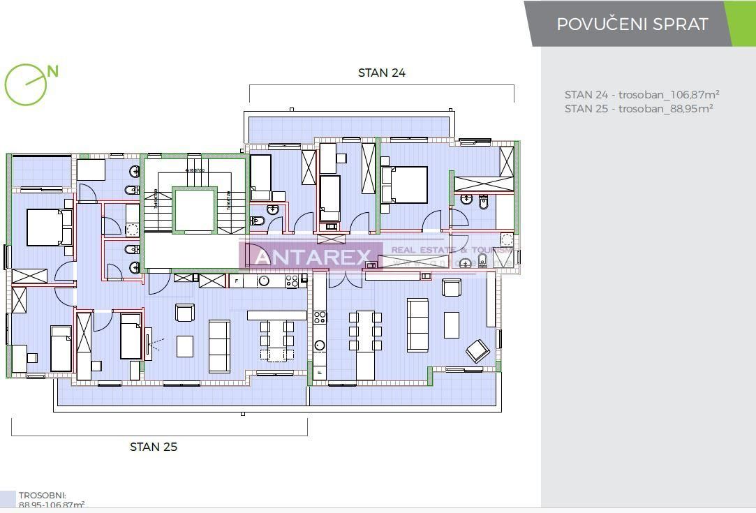 Апартаменты в Биеле, Черногория, 107 м² - фото 11