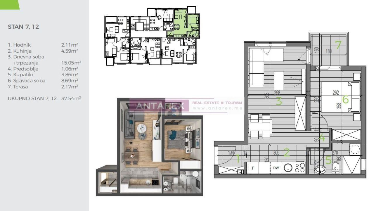 Апартаменты в Биеле, Черногория, 107 м² - фото 16