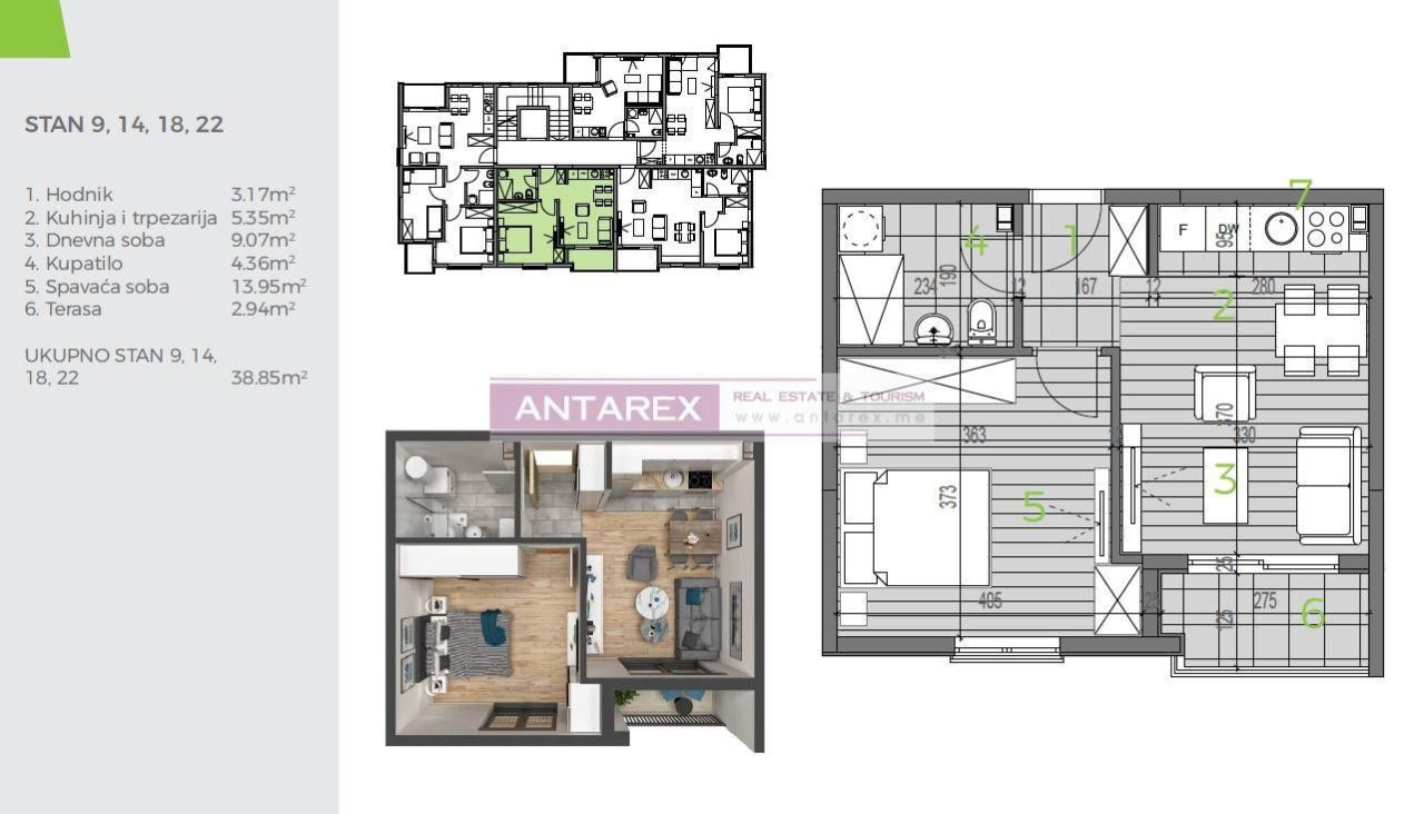 Апартаменты в Биеле, Черногория, 107 м² - фото 18
