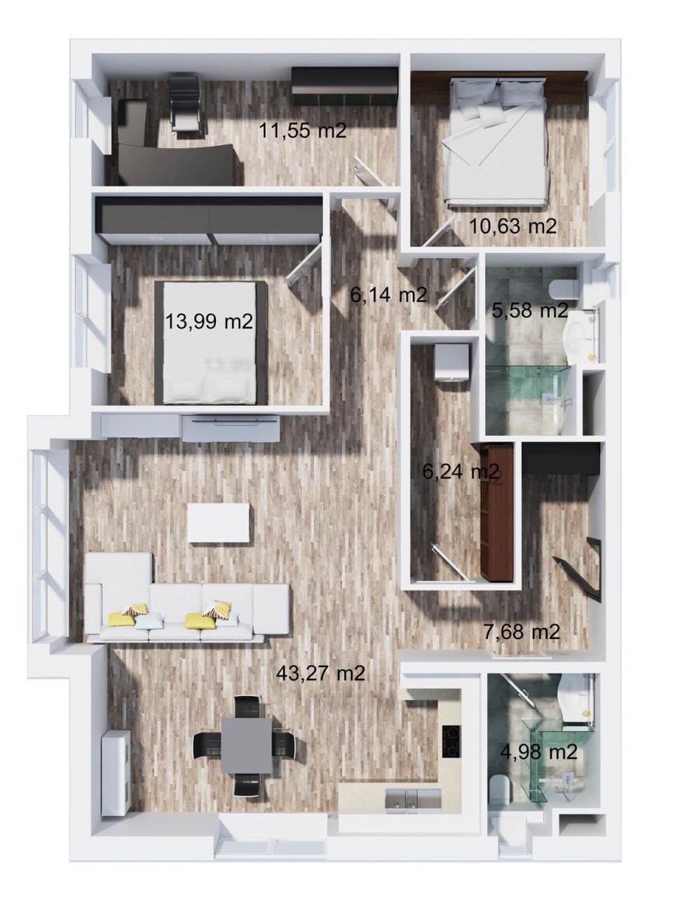 Квартира в Крефельде, Германия, 110.37 м² - фото 15