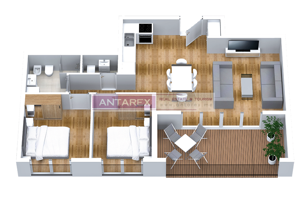 Апартаменты в Бечичи, Черногория, 73.5 м² - фото 10