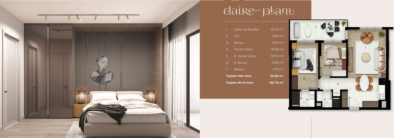 Квартира в Стамбуле, Турция, 65 м² - фото 11