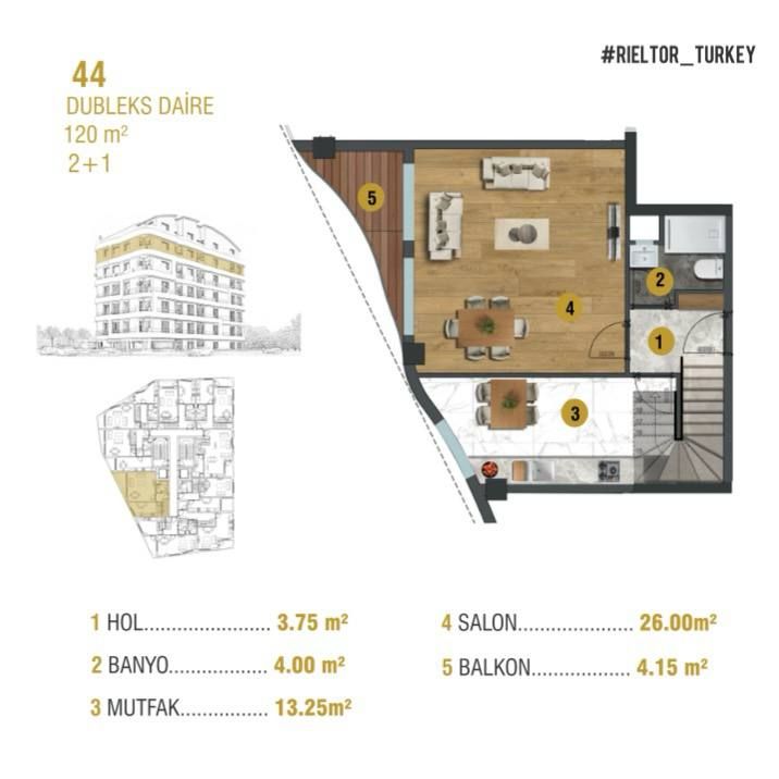 Инвестиционный проект в Анталии, Турция, 57 м² - фото 13