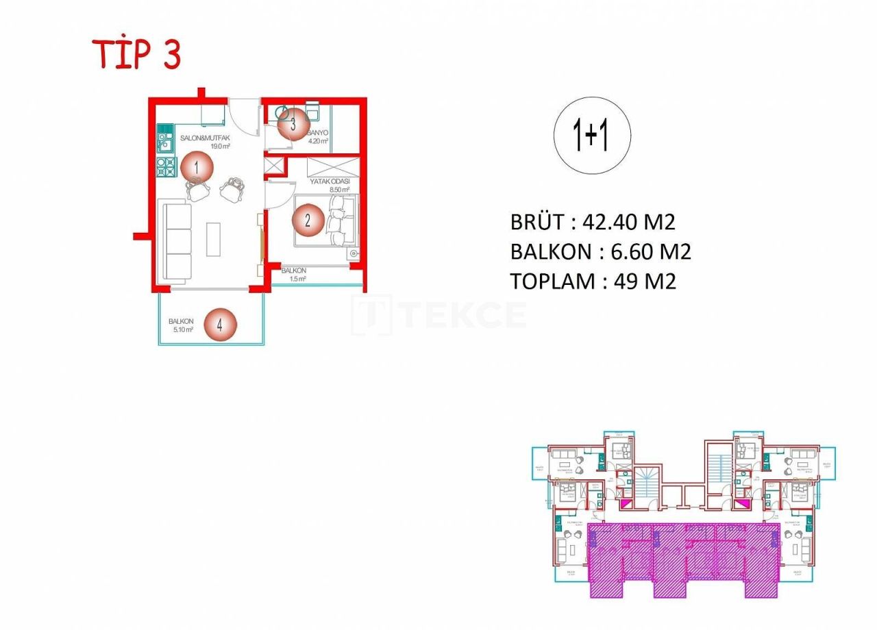 Апартаменты в Алании, Турция, 60 м² - фото 15