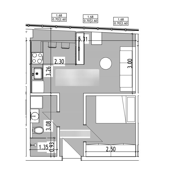 Квартира в Салониках, Греция, 43 м² - фото 1