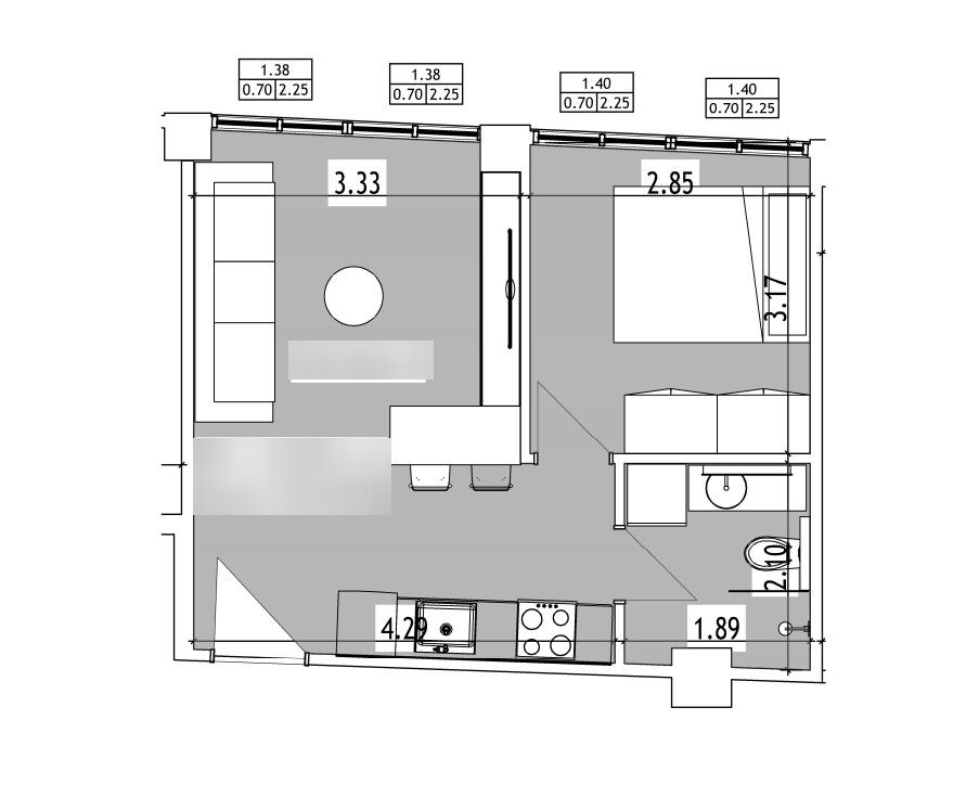 Квартира в Салониках, Греция, 43 м² - фото 1