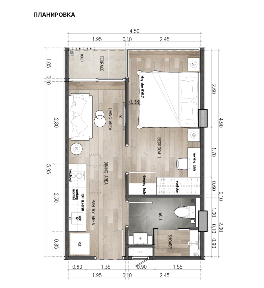 Апартаменты на острове Пхукет, Таиланд, 32 м² - фото 7