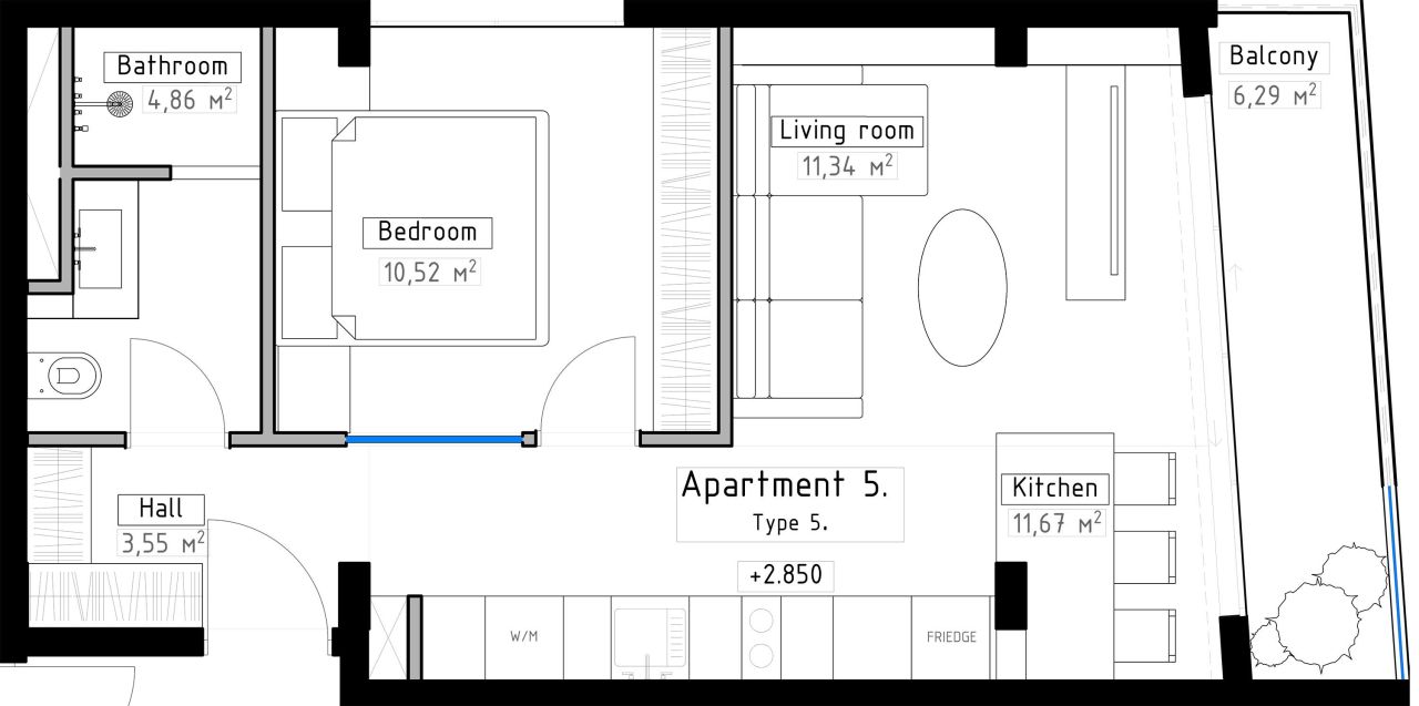Апартаменты Велигама, Шри-Ланка, 55 м² - фото 2