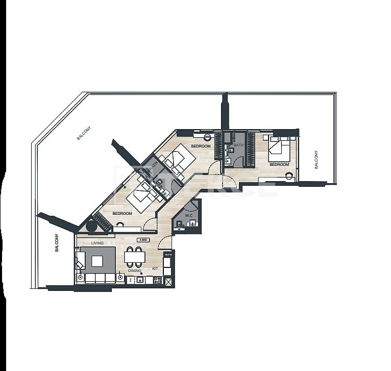 Апартаменты Аль-Джадаф, ОАЭ, 35 м² - фото 13