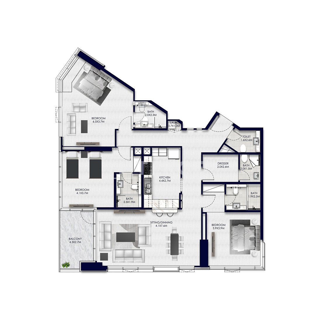 Пентхаус Остров Яс, ОАЭ, 248 м² - фото 12