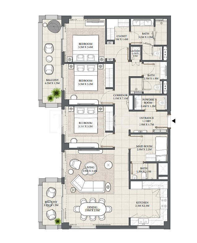 Апартаменты в Дубае, ОАЭ, 149 м² - фото 12