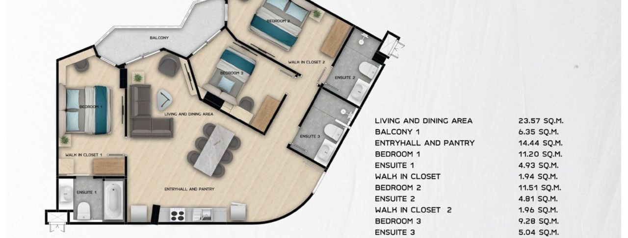 Квартира на пляже Найхарн, Таиланд, 96.07 м² - фото 2