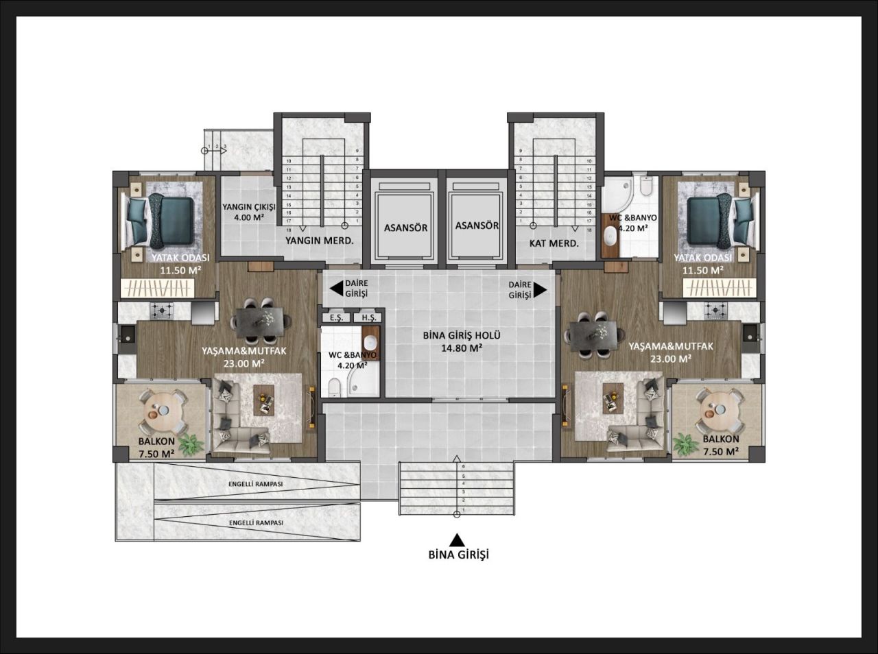 Квартира в Мерсине, Турция, 68 м² - фото 1