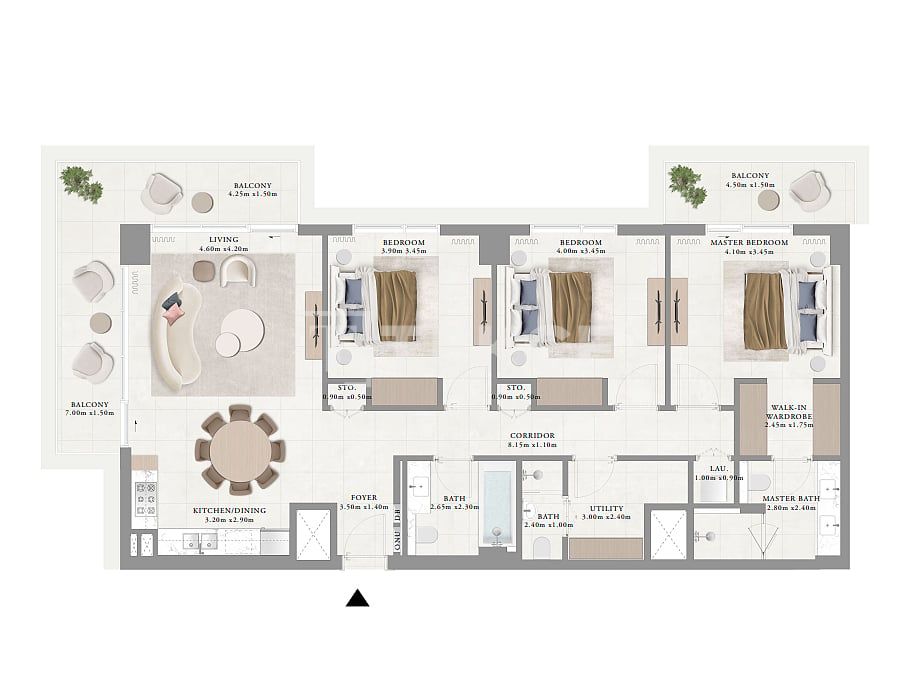 Апартаменты Мина Рашид, ОАЭ, 115 м² - фото 11