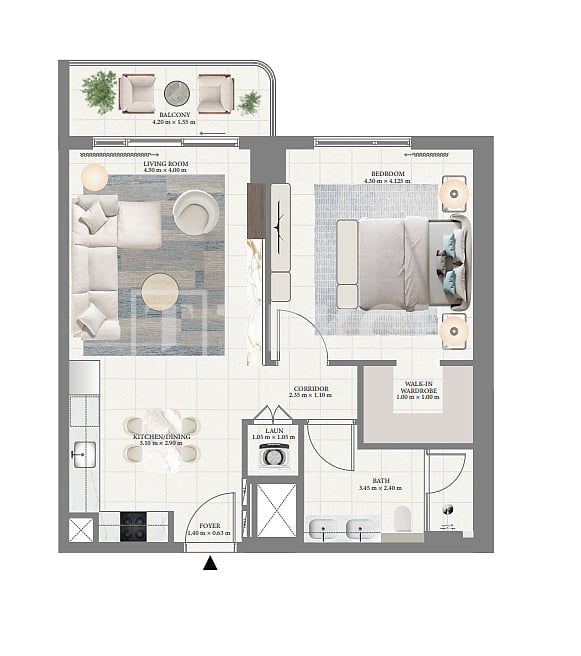Апартаменты Мина Рашид, ОАЭ, 119 м² - фото 13
