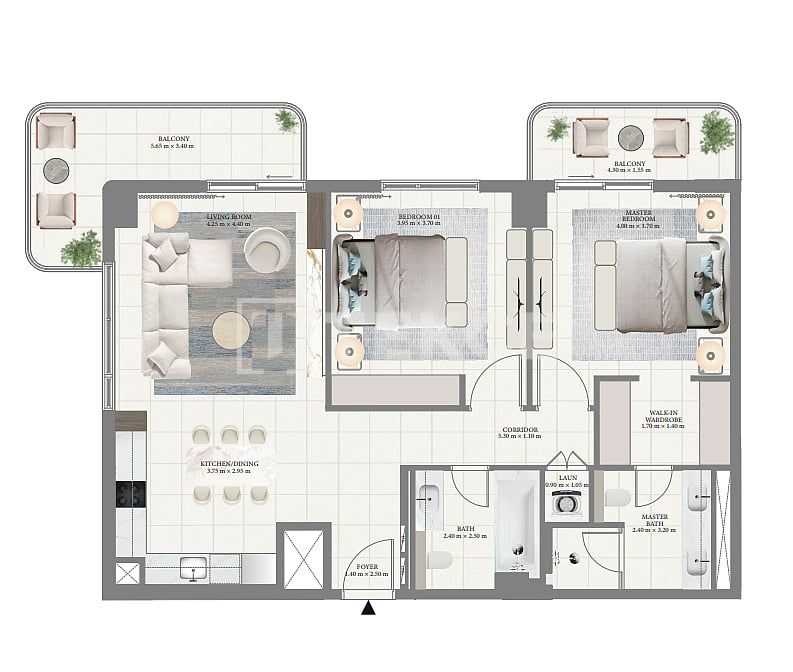 Апартаменты Мина Рашид, ОАЭ, 119 м² - фото 14